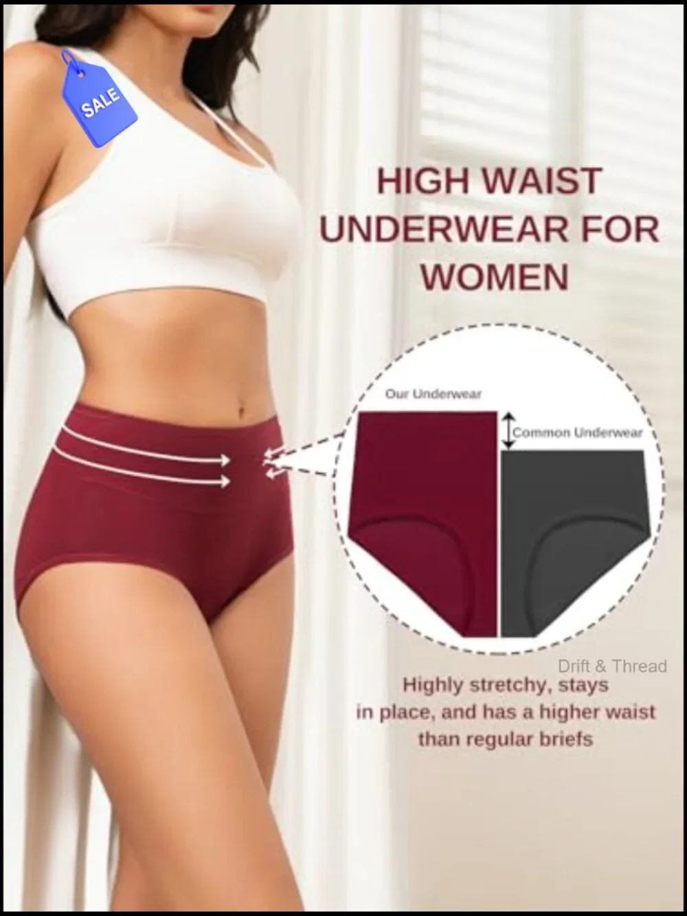 Full Coverage High Waisted Cotton Briefs for Women